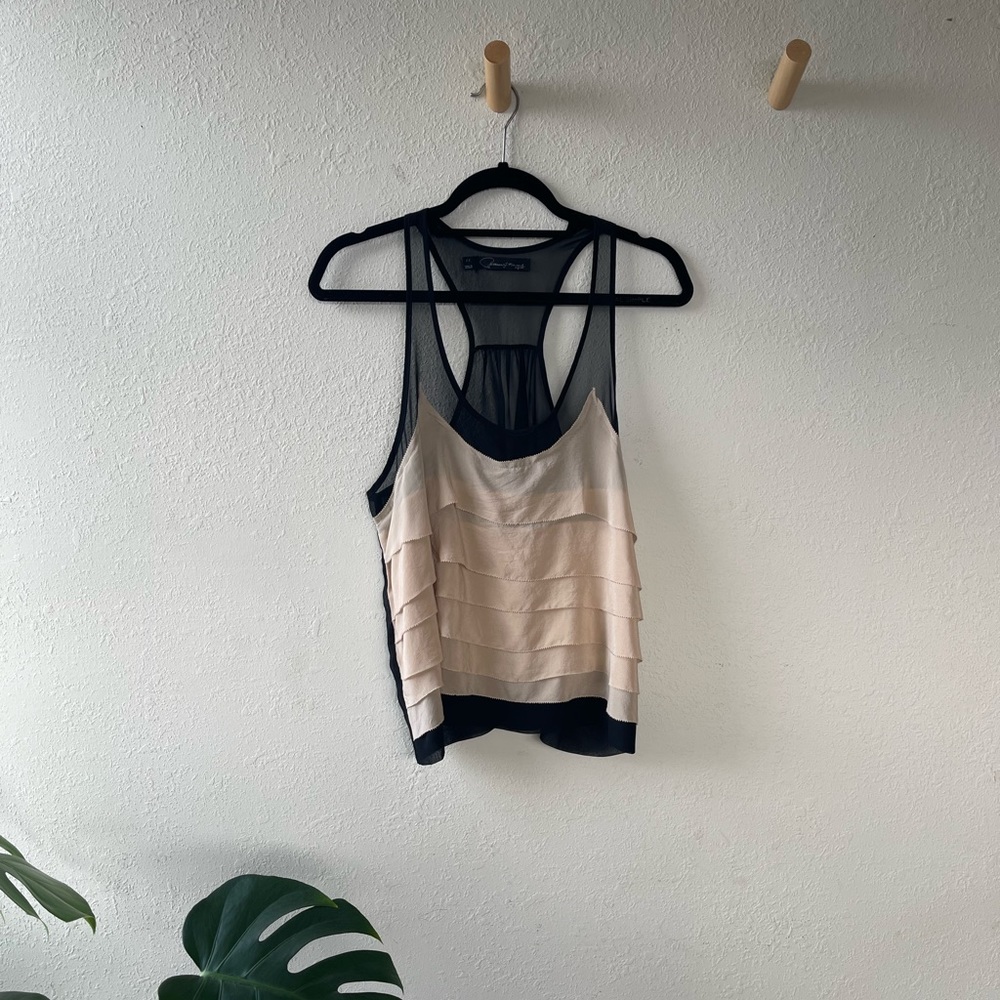 Patterson J Kincaid Oversized Ruffled Racerback Tank